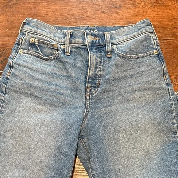 J. Crew Women's Light Blue Cropped Jeans with Frayed Hem - Picture 2 of 3